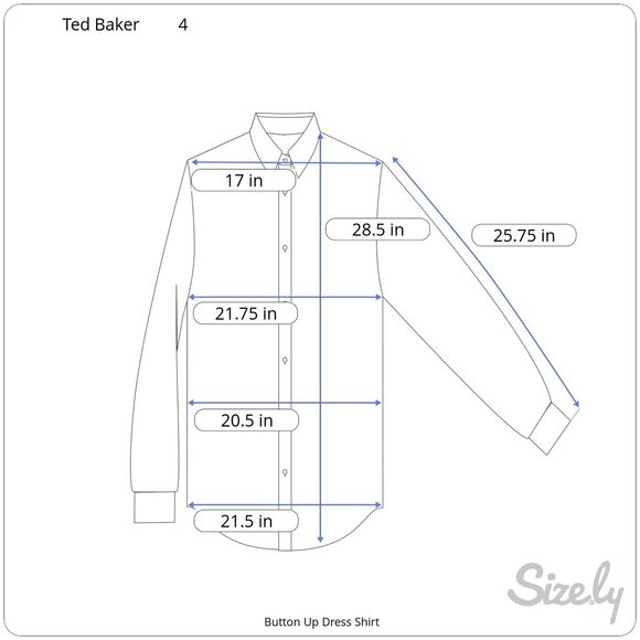 Ted Baker Blue Button Up Dress Shirt - Men's Large - Picture 6 of 7